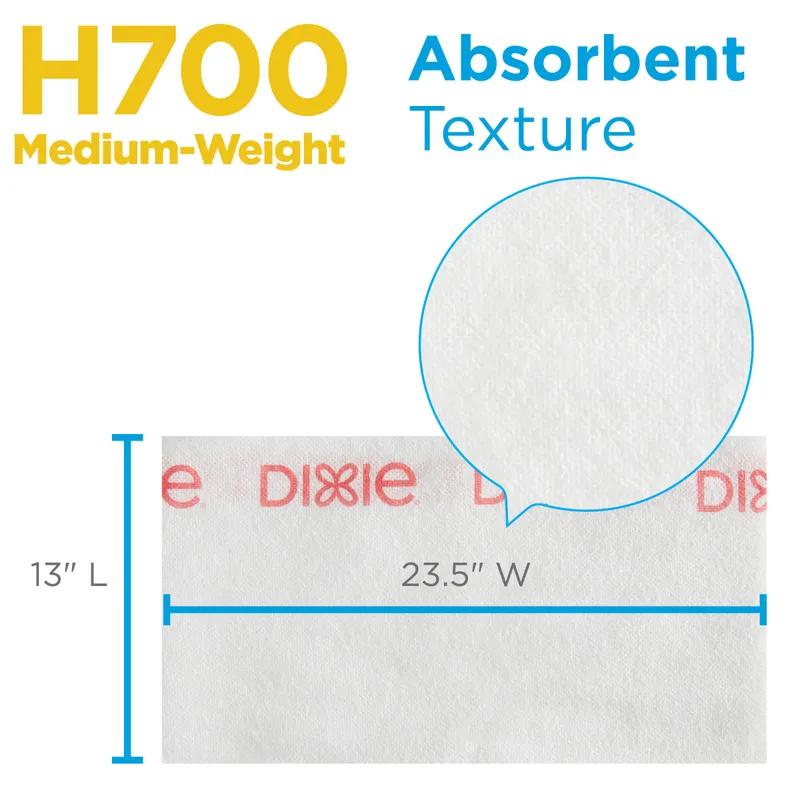 Dixie® Foodservice Cleaning Towel 23.5X13 IN Medium 1 White Red Stripe Disposable Reusable With Box 150/Case