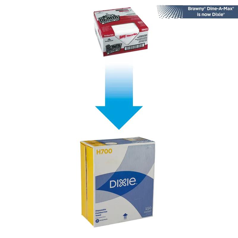 Dixie® Foodservice Cleaning Towel 23.5X13 IN Medium 1 White Red Stripe Disposable Reusable With Box 150/Case