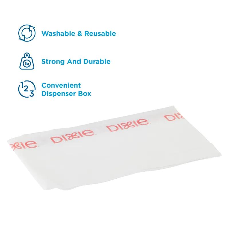 Dixie® Foodservice Cleaning Towel 23.5X13 IN Medium 1 White Red Stripe Disposable Reusable With Box 150/Case