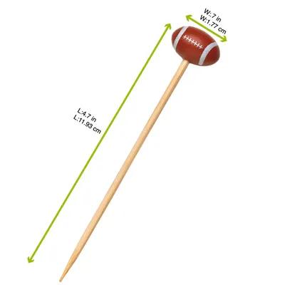 Skewer 4.7 IN Bamboo Football Natural 100 Count/Pack 10 Packs/Case 1000 Count/Case