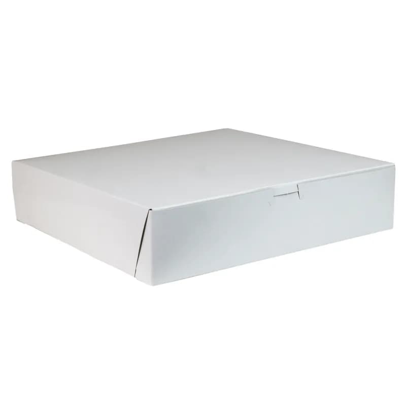 Bakery Box 12X12X2.75 IN Paperboard White Corner Lock 1-Piece 100/Bundle