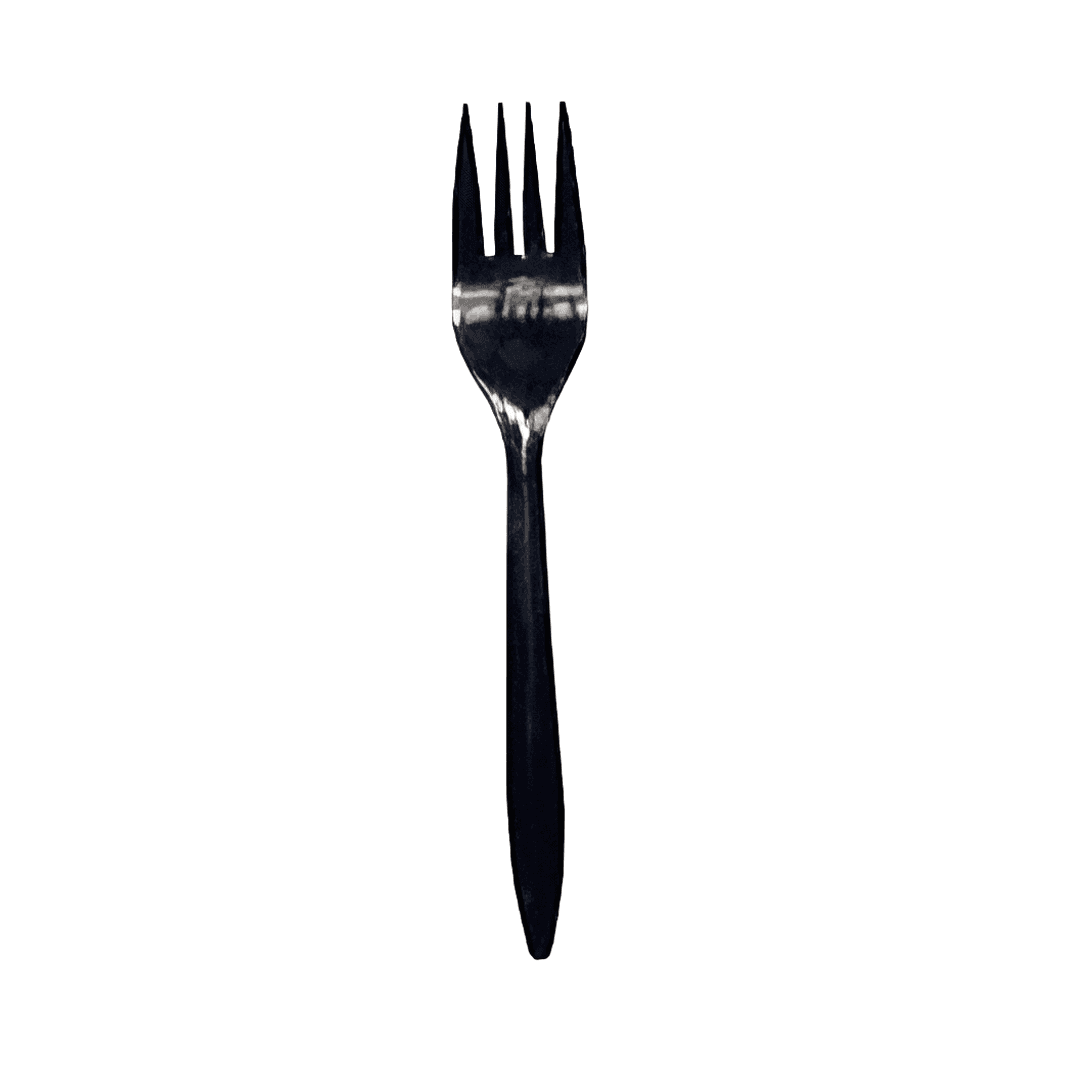 Victoria Bay Fork PP Black Medium Weight Unwrapped Bulk 1000/Case