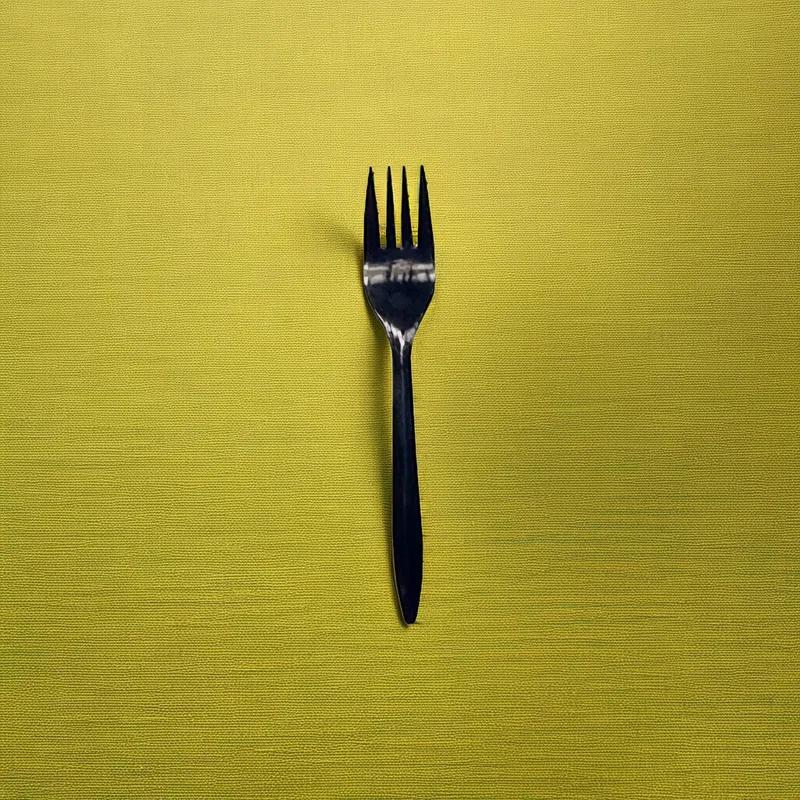 Victoria Bay Fork PP Black Medium Weight Unwrapped Bulk 1000/Case