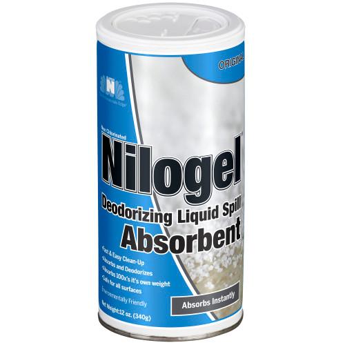 Nilogel™ Liquid Spills Absorbent 12 OZ Non-Chlorinated Powder Deodorizer Odor Removal 6/Case