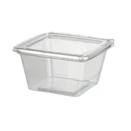 Fresh N' Sealed® Deli Container Hinged With Flat Lid Medium (MED) 32 OZ PET Clear Square 260/Case
