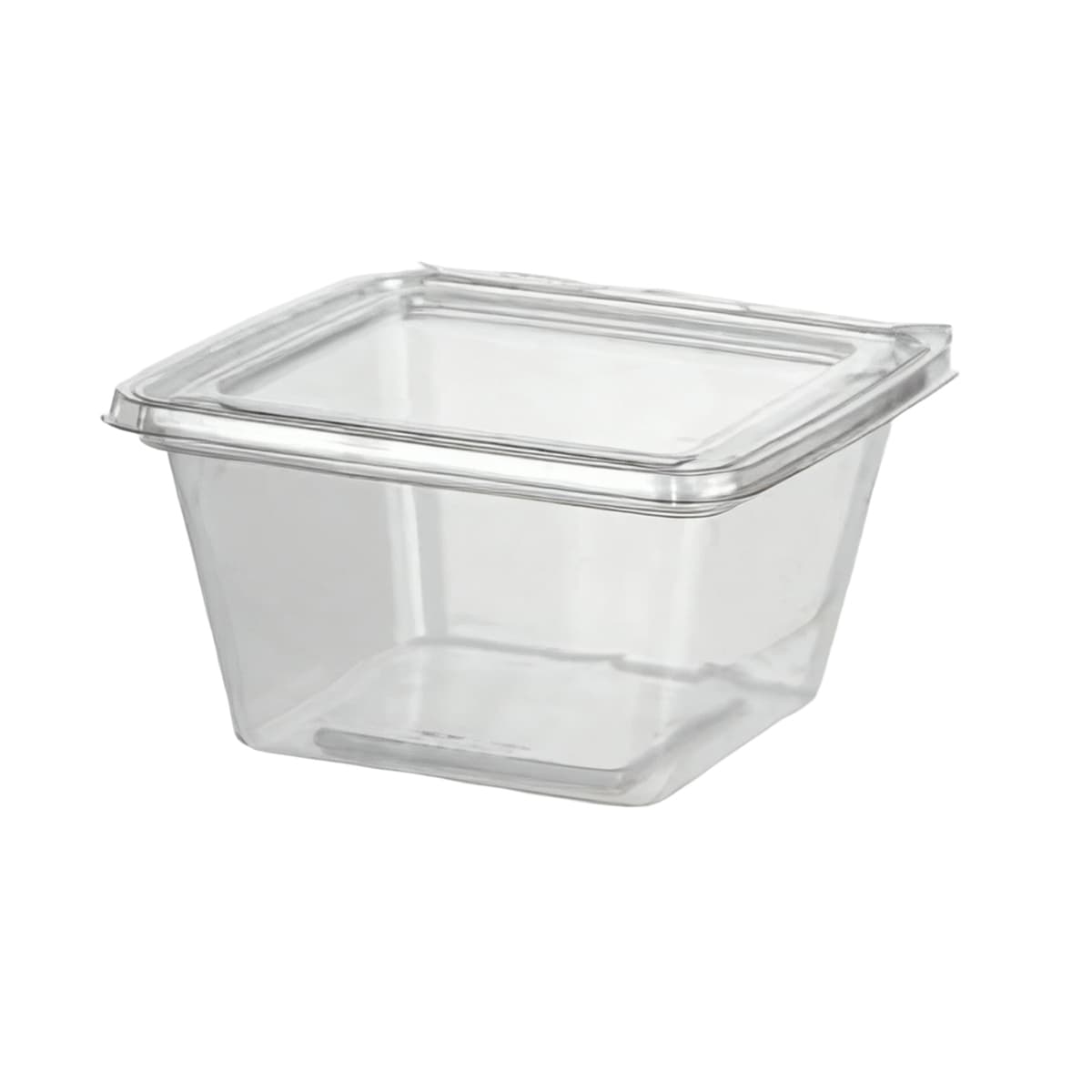 Fresh N' Sealed® Deli Container Hinged With Flat Lid Medium (MED) 32 OZ PET Clear Square 260/Case