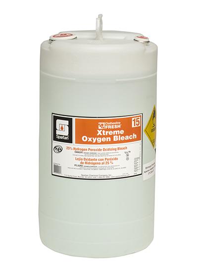 Clothesline Fresh® Xtreme® 15 Fragrance Free Oxygen Bleach 15 GAL Acidic RTU Hydrogen Peroxide 1/Drum