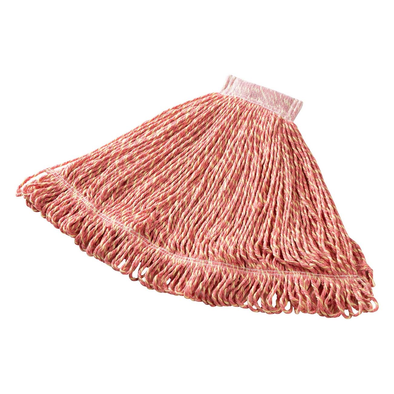 Super Stitch® Mop Head Large (LG) 24 OZ Red Cotton Synthetic Blend Loop End Launderable 5IN Headband 1/Each