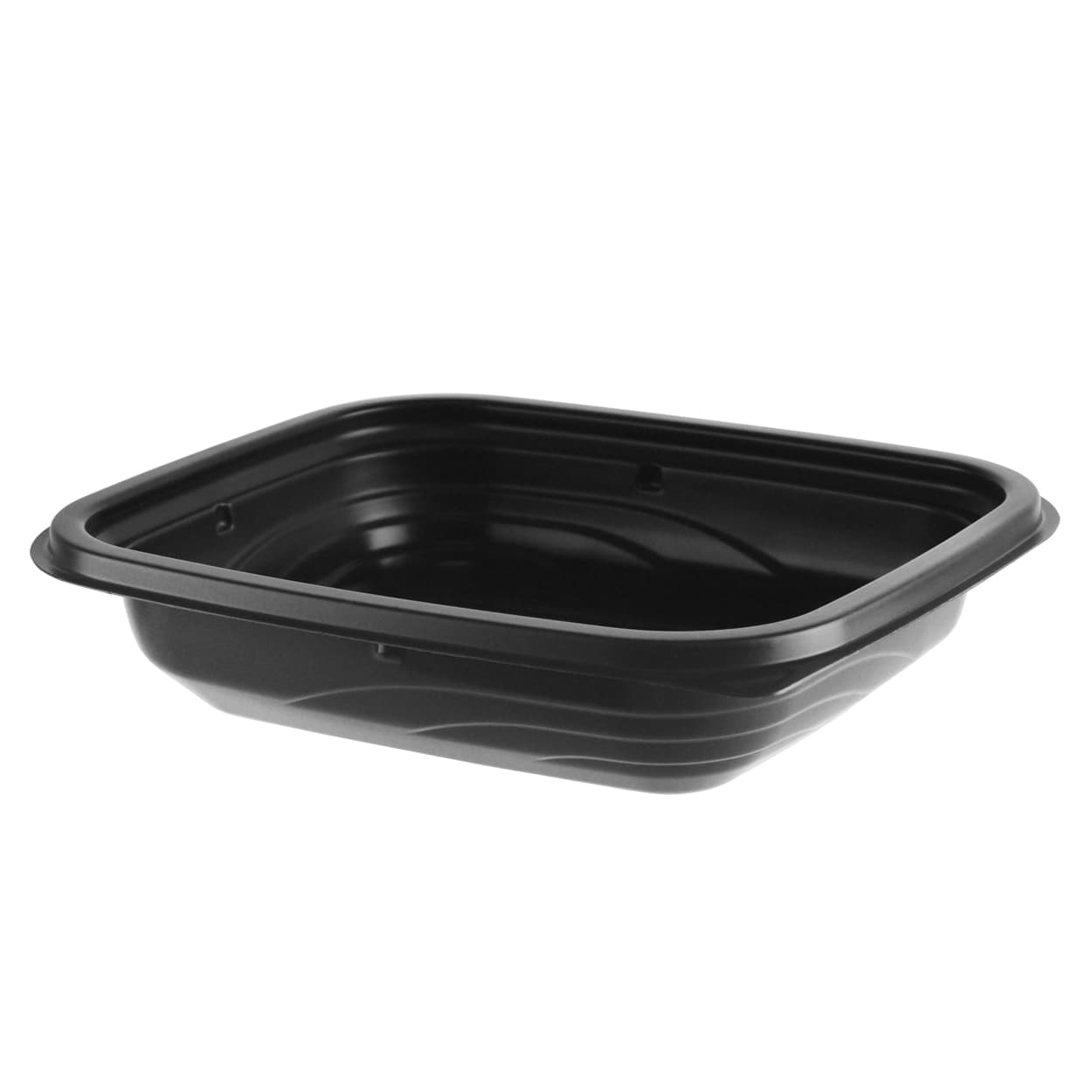 MicroRaves® Take-Out Container Base 6.62X5.75X1.38 IN PP Black Clear Rectangle Anti-Fog Leak Resistant 756/Case