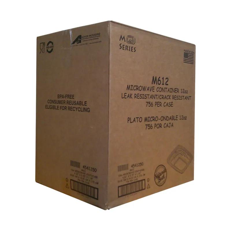 MicroRaves® Take-Out Container Base 6.62X5.75X1.38 IN PP Black Clear Rectangle Anti-Fog Leak Resistant 756/Case