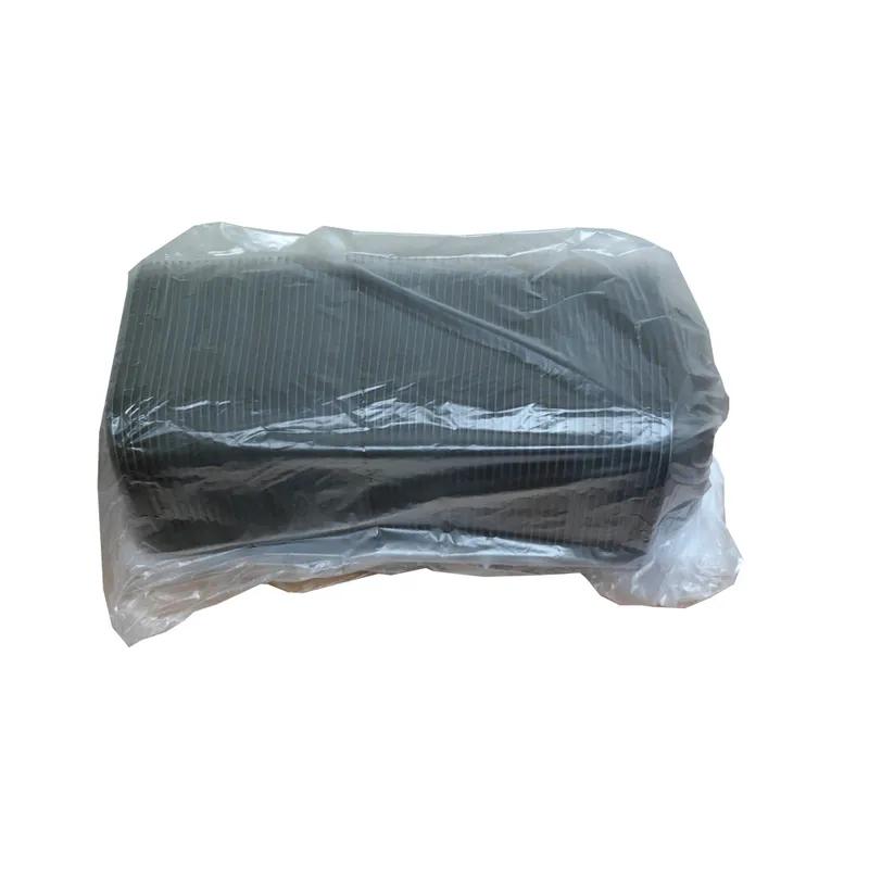 MicroRaves® Take-Out Container Base 6.62X5.75X1.38 IN PP Black Clear Rectangle Anti-Fog Leak Resistant 756/Case