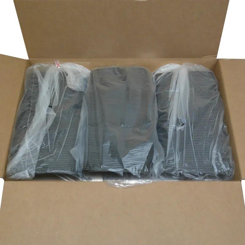 MicroRaves® Take-Out Container Base 6.62X5.75X1.38 IN PP Black Clear Rectangle Anti-Fog Leak Resistant 756/Case