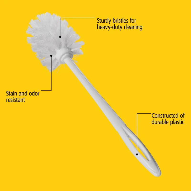 Toilet Bowl Brush 14.375 IN Plastic Polypropylene (PP) White 24/Case