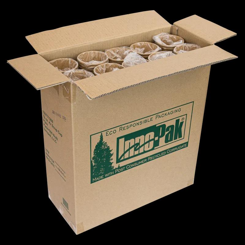 Soup Food Container Base 12 OZ Paperboard Kraft Leak Resistant 500/Case