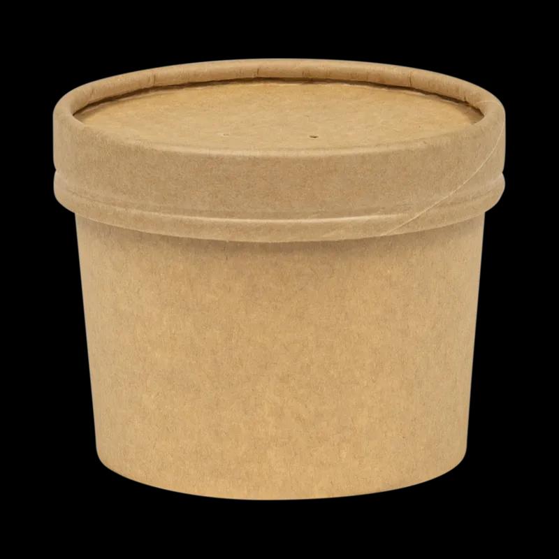 Soup Food Container Base 12 OZ Paperboard Kraft Leak Resistant 500/Case