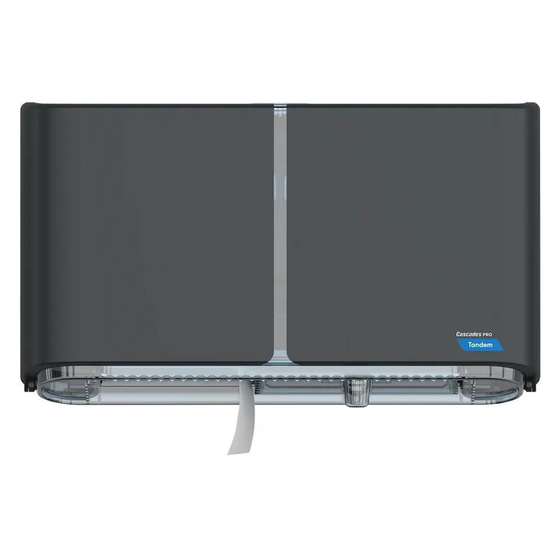Cascades PRO Toilet Paper Dispenser Tandem 20.5X5.6X12 IN Gray Double Roll Jumbo (JRT) 1/Each