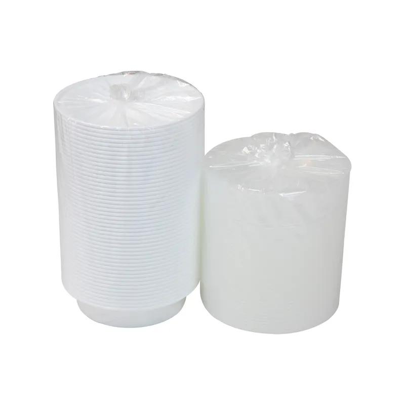 Take-Out Container Base & Lid Combo With Dome Lid 24 OZ PP White Clear Round 150/Case