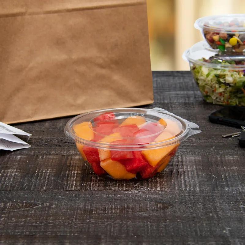 Dart® Safeseal™ Bowl & Lid Combo With Flat Lid 24 OZ PET Clear Round 50 Count/Pack 3 Packs/Case 150 Count/Case