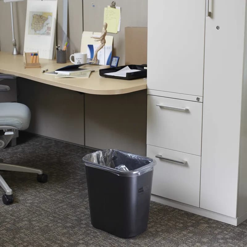 1-Stream Trash Can 11.38X8.25X12.13 IN 3.25 GAL 13 QT Gray Resin Deskside 1/Each