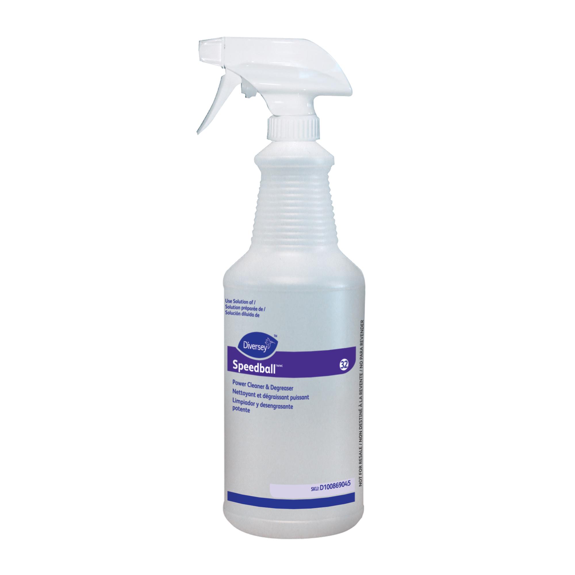 Speedball Power Cleaner & Degreaser Spray Bottle & Trigger Sprayer 32 FLOZ Plastic Clear White 12/Case