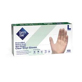 Safety Zone® Examination Gloves Large (LG) Green Vinyl Disposable Powder-Free 100/Pack
