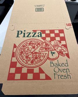 Pizza Box 14X14 IN Corrugated Cardboard Kraft Stock Print 50/Bundle