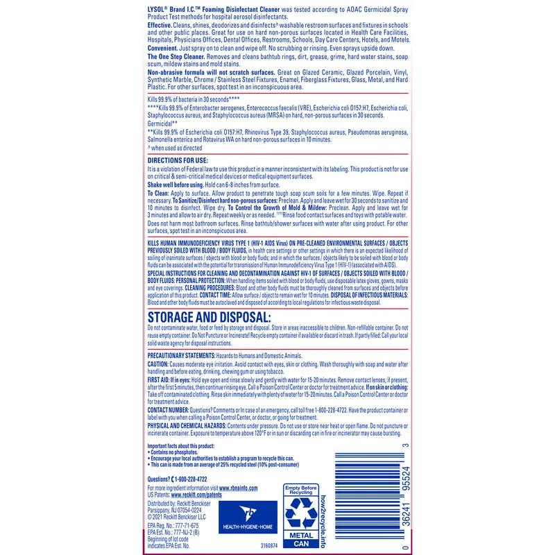 Lysol® Disinfectant Foam 12/Case