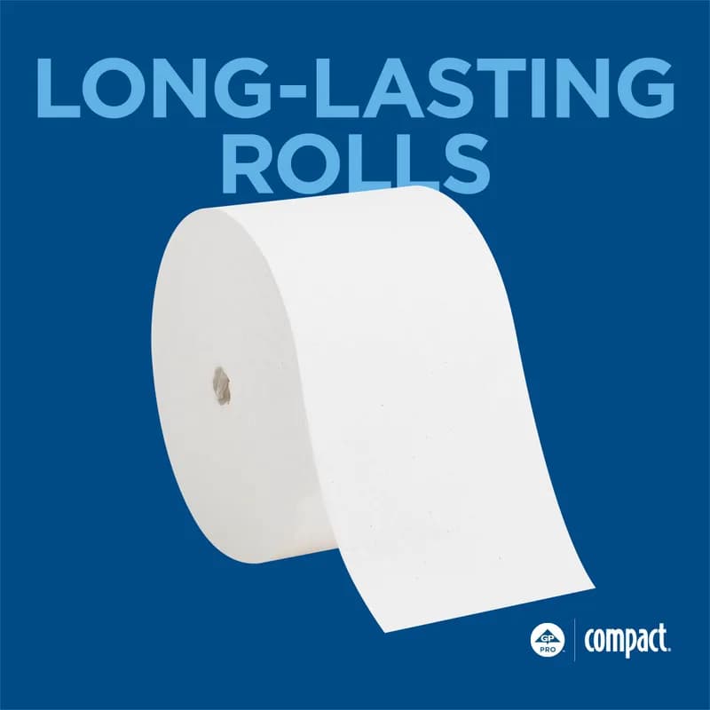 Compact® Toilet Paper & Tissue Roll 3.8X4 IN 1PLY White Coreless Septic Safe 0.625IN Core Diameter 3000 Sheets/Roll
