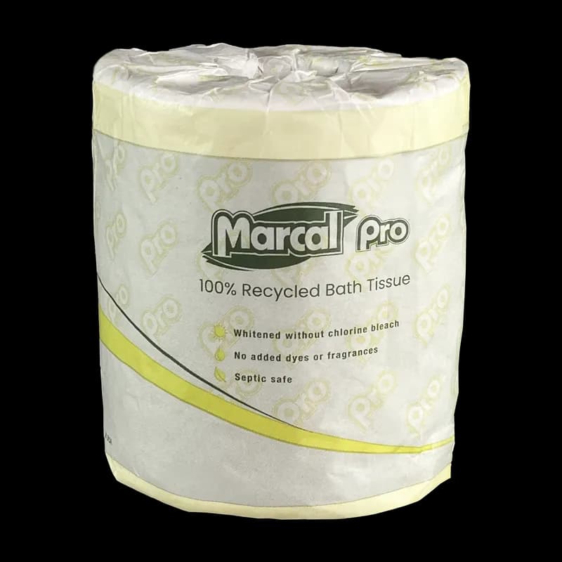 Marcal Pro Toilet Paper & Tissue Roll 300 FT 1PLY White 1.625IN Core Diameter 1000 Sheets/Roll 96 Rolls/Case