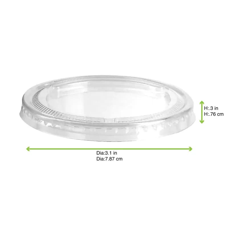 Lid Flat 2.9X0.31 IN PET Clear For Container 2000/Case
