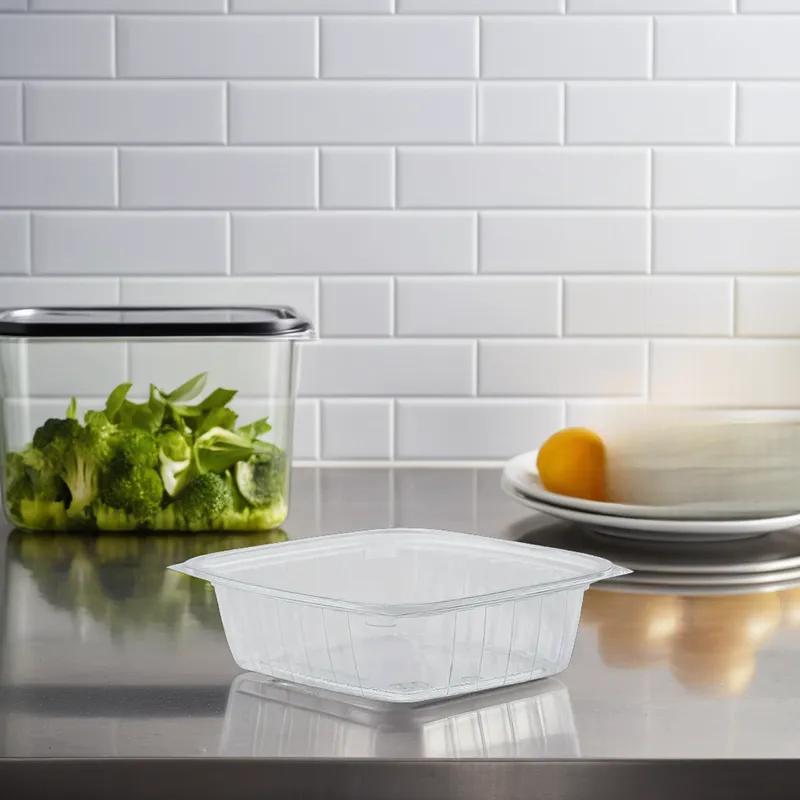 The BOTTLEBOX ® Deli Container Base 48 OZ RPET Clear Rectangle 500/Case