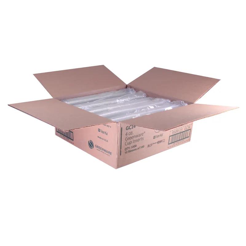 Greenware® Cold Single Compartment Cup Insert 4 OZ PLA Clear 1000/Case