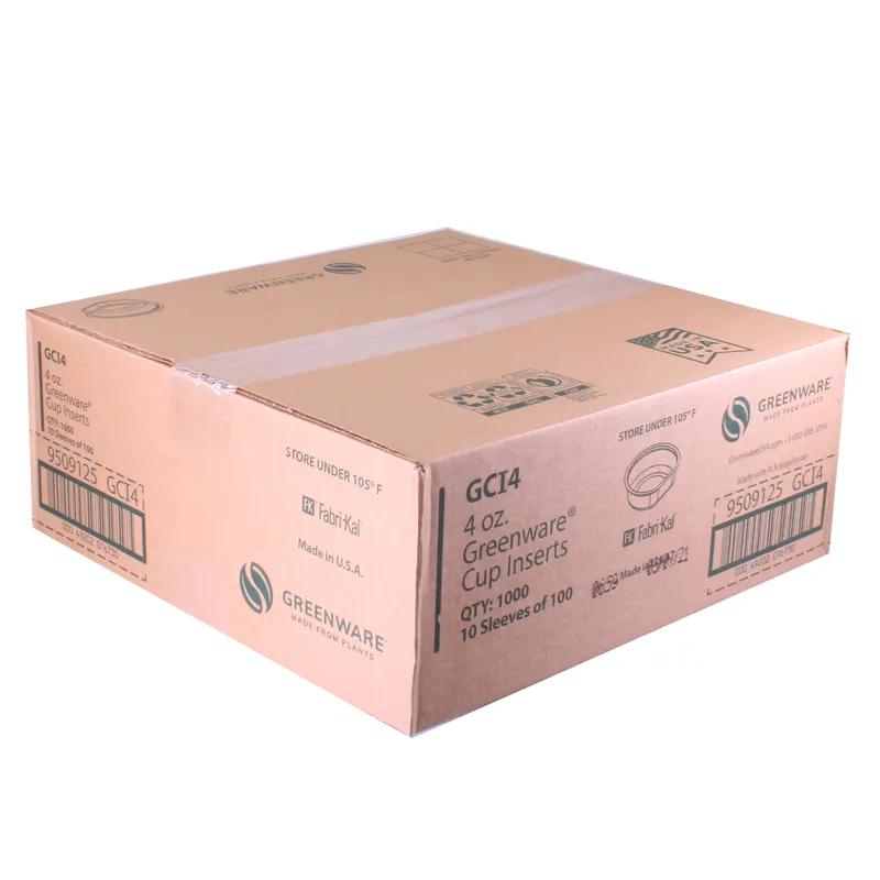 Greenware® Cold Single Compartment Cup Insert 4 OZ PLA Clear 1000/Case