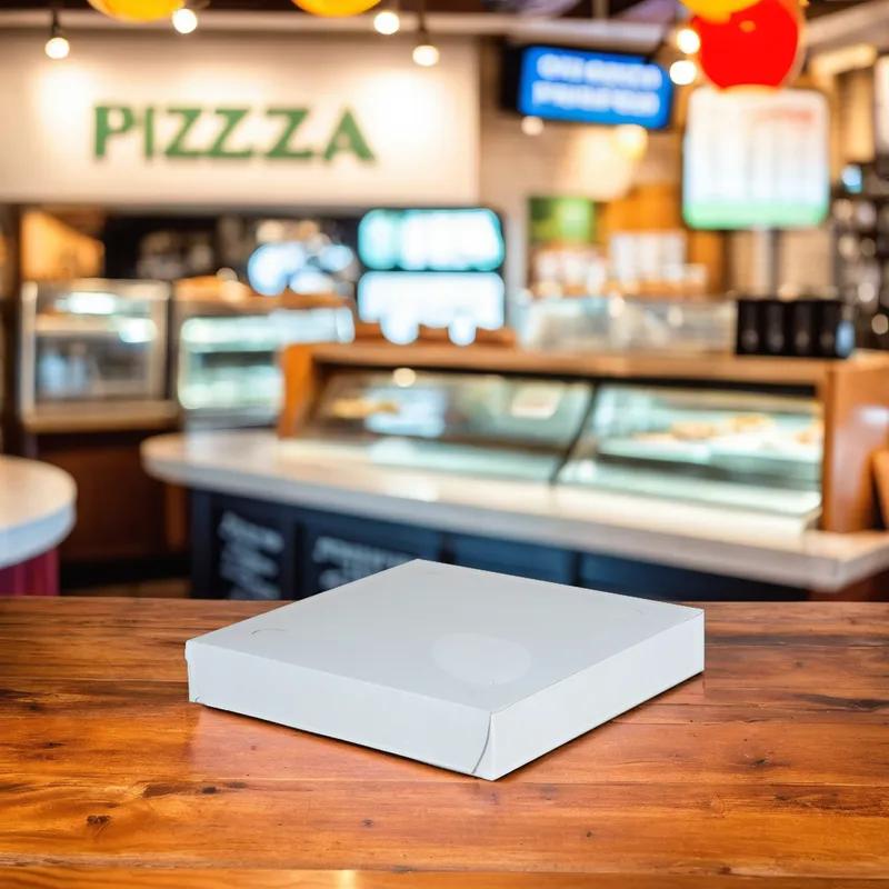 Pizza Box 9X9X1.5 IN Kraft White Lock Corner 1-Piece 100/Bundle