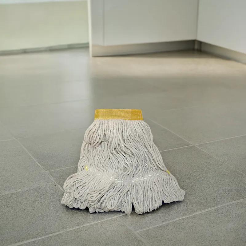 Victoria Bay Mop Small (SM) White Yellow Loop End 12/Case