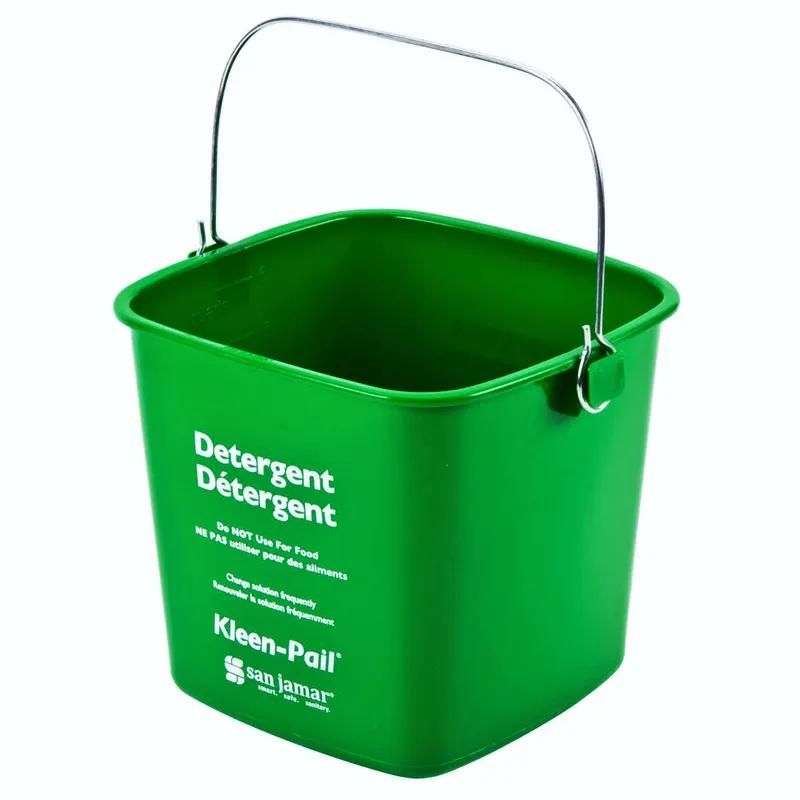 San Jamar Kleen-Pail® Utility Bucket & Pail 6 QT Green Color Coded Detergent 1/Each