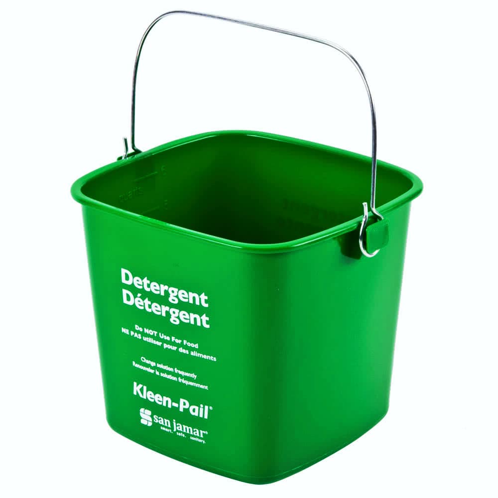 San Jamar Kleen-Pail® Utility Bucket & Pail 6 QT Green Color Coded Detergent 1/Each