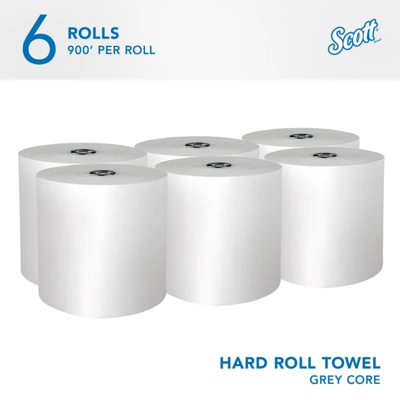 Scott® Roll Paper Towel MOD 7.5IN X900FT White Hardwound Core 1.75IN Core Diameter 6 Rolls/Case