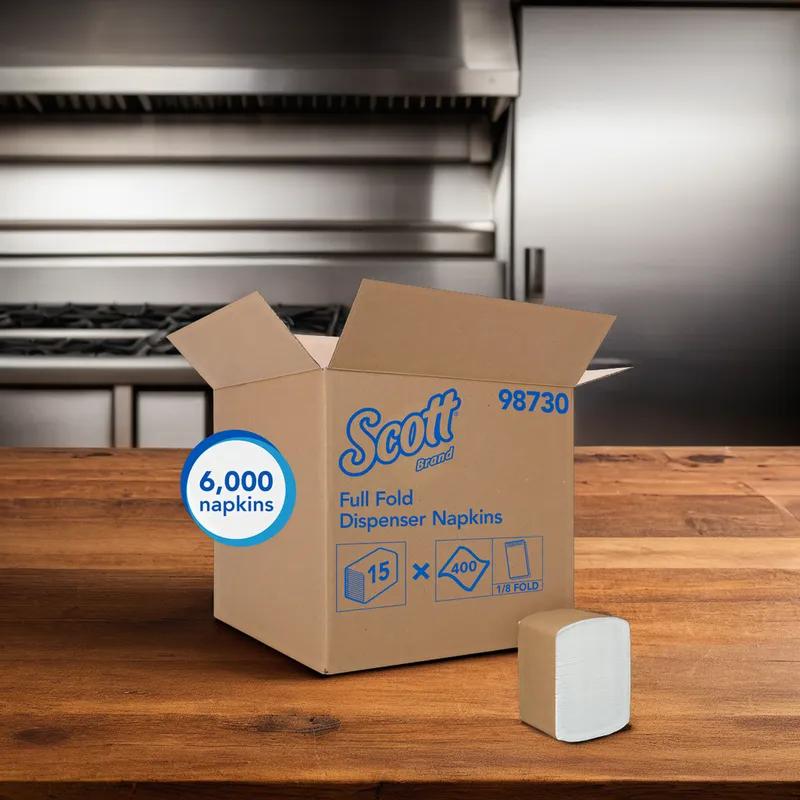 Scott® Dispenser Napkins 12X17 IN Paper 1PLY Full Fold 400 Count/Pack 15 Packs/Case 6000 Count/Case
