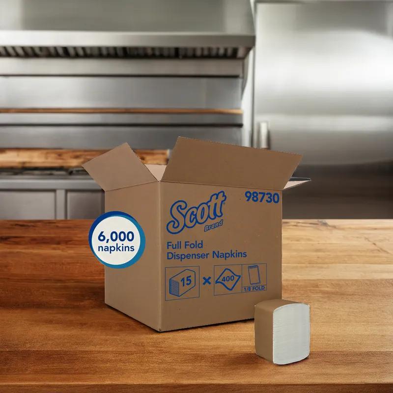 Scott® Dispenser Napkins 12X17 IN Paper 1PLY Full Fold 400 Count/Pack 15 Packs/Case 6000 Count/Case