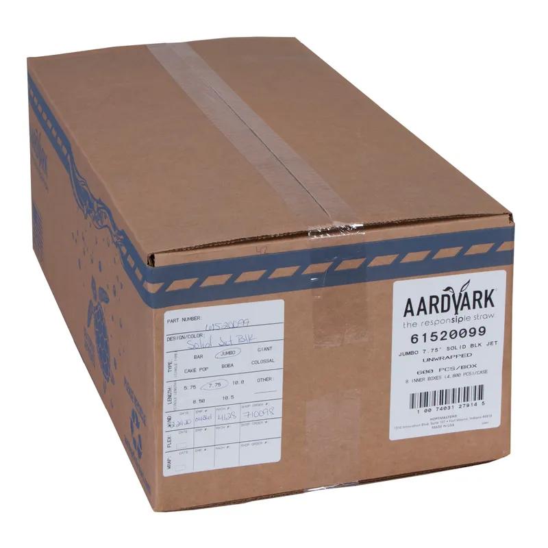 Jumbo Straw 7.75 IN Paper Black Unwrapped 4800/Case