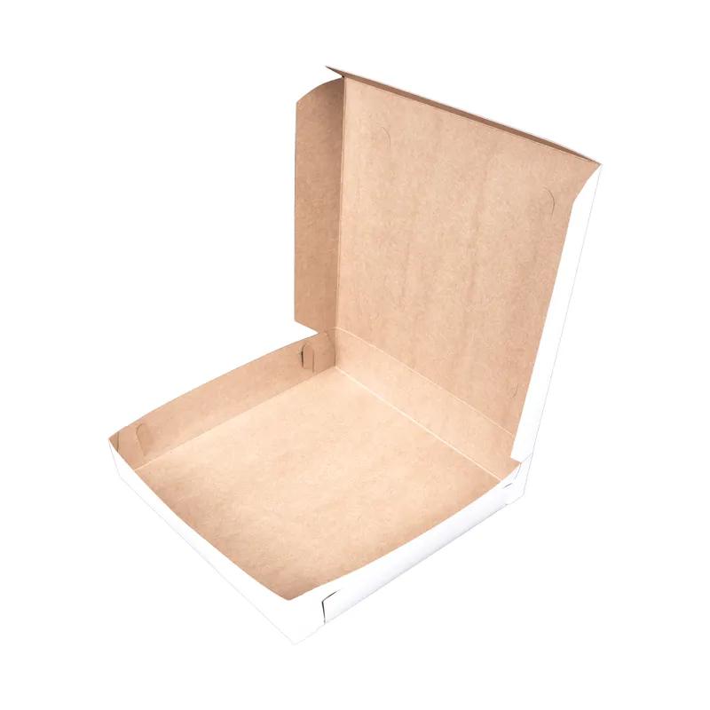 Pizza Box 8X8X1.5 IN Clay-Coated Kraft Board Kraft 100/Bundle