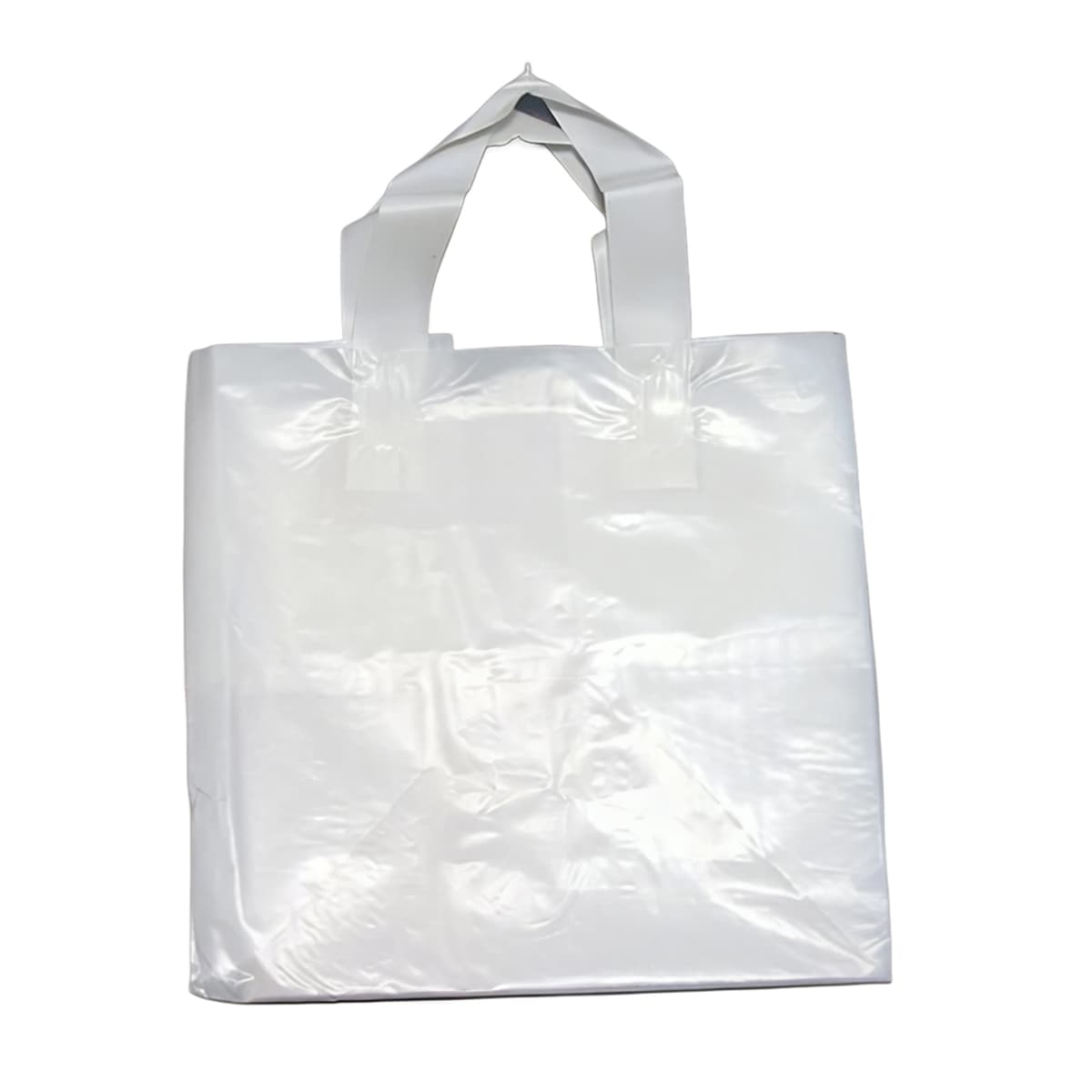 Bag 10X9X10 IN Plastic With Soft Loop Handle Closure Cardboard Bottom Gusset 100/Case