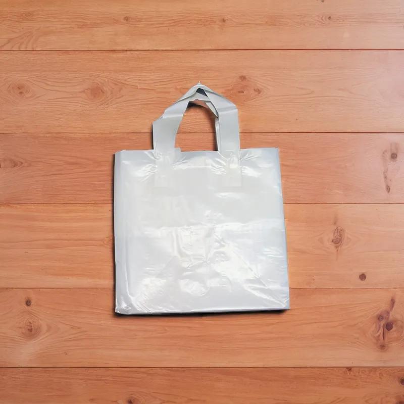 Bag 10X9X10 IN Plastic With Soft Loop Handle Closure Cardboard Bottom Gusset 100/Case