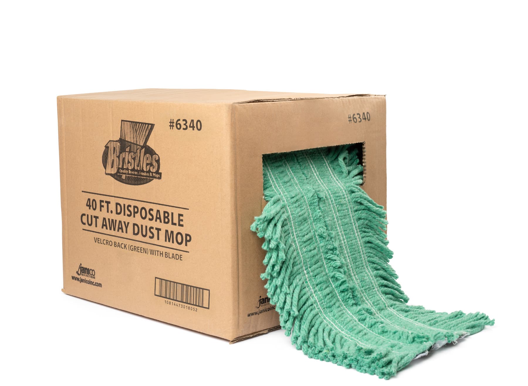Dust Mop Green Disposable Velcro 1/Case