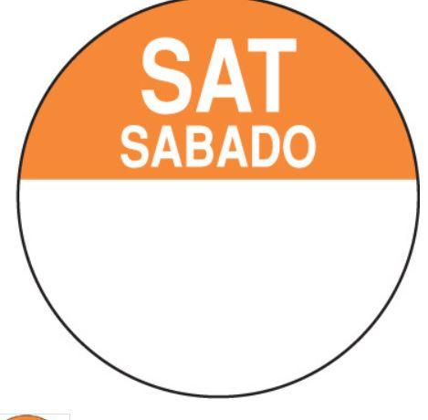 Daydots Saturday Label 1 IN 1000/Roll