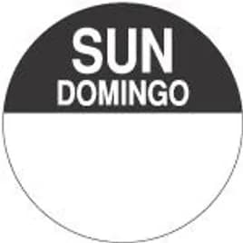 Daydots Sunday Label 1 IN Black 1000/Roll