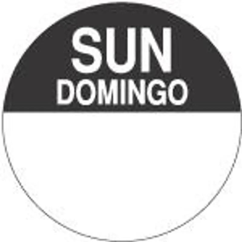 Daydots Sunday Label 1 IN Black 1000/Roll