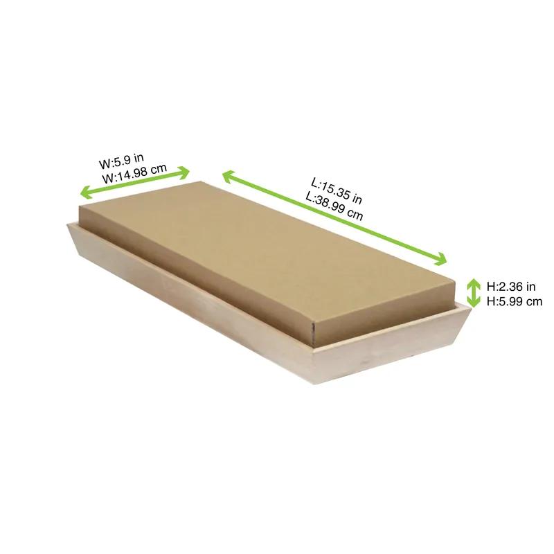 Lid Flat 15.35X5.9X2.36 IN Paper Kraft Rectangle For Container 10 Count/Pack 5 Packs/Case 50 Count/Case