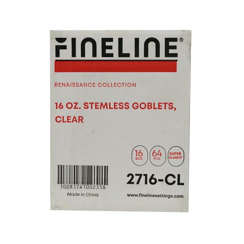 Renaissance Cup Goblet Stemless Wine 16 OZ Plastic Clear 64/Case